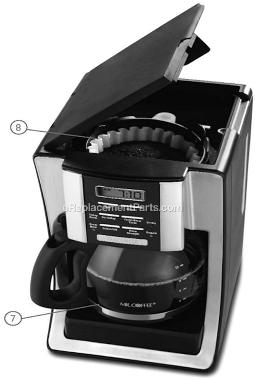 Page A Diagram and Parts List for BVMC-SJX39  Mr Coffee Coffee Maker
